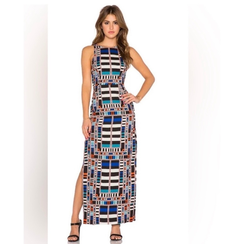 Mara Hoffman Column Cutout Maxi Dress Women Size 0 Geometric Tribal Print